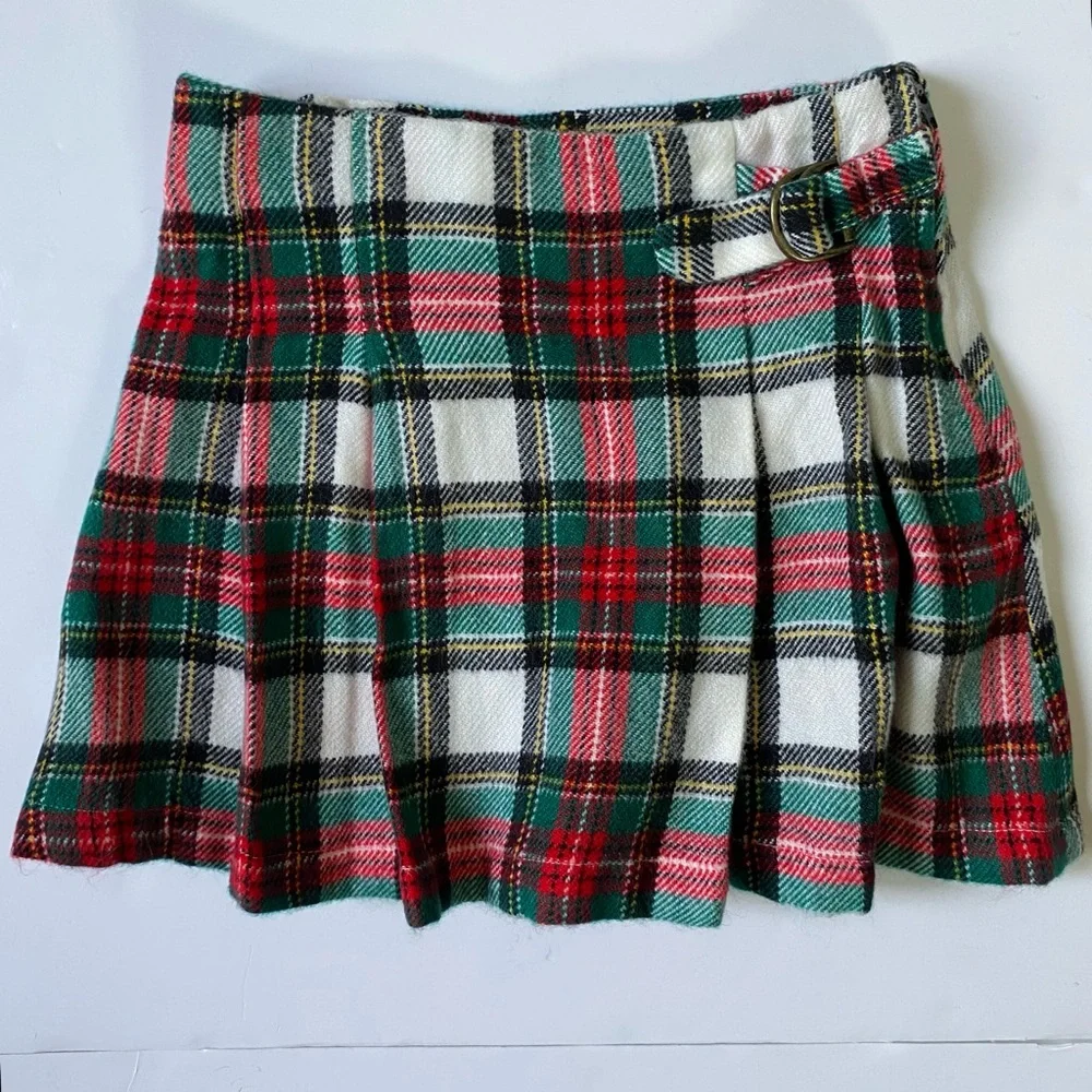 Kilt Style Skirt Size 2T Carter’s Tartan Plaid Pleats Adjustable Waist Red Green